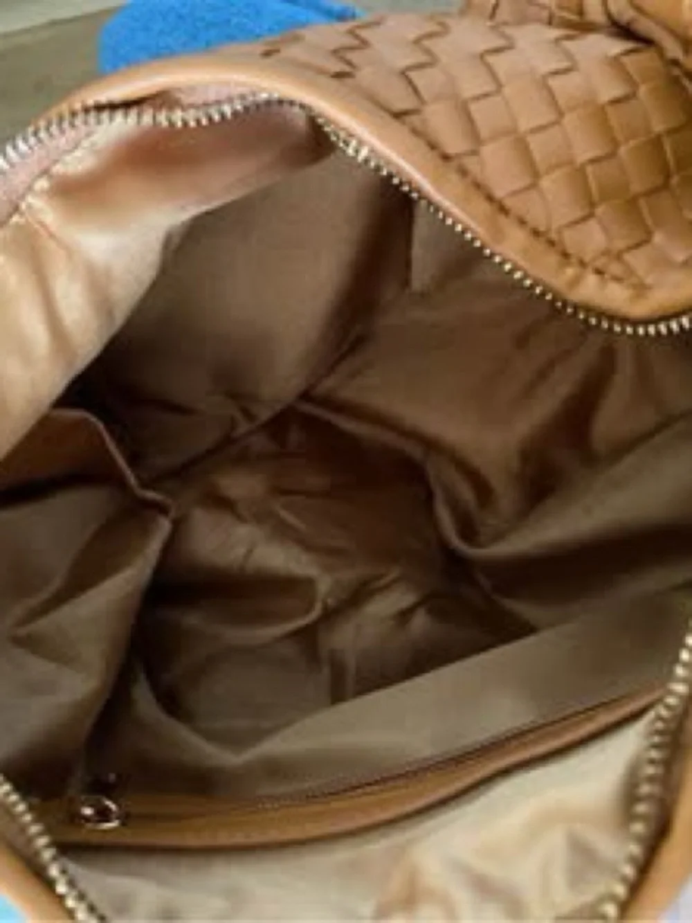Melie Bianco Woven Hobo Bag in Tan